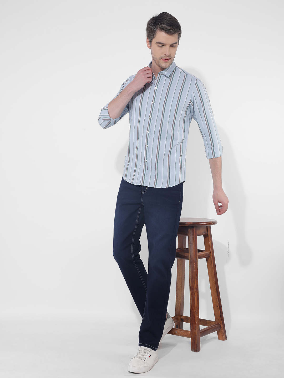 Numero Uno Men Striped Blue Shirt